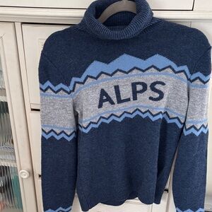 Hannah Rose Navy and Light Gray Turtleneck Sweater